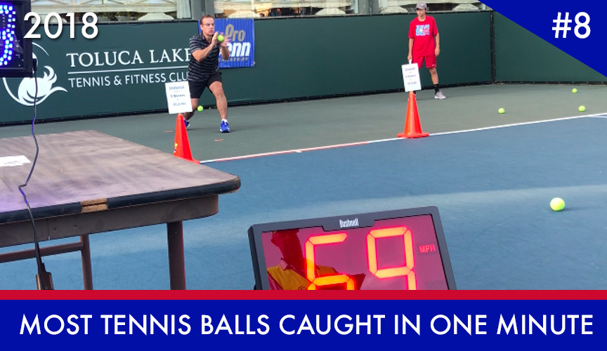 Ron Sarchian Most Tennis Balls Caught in One Minute