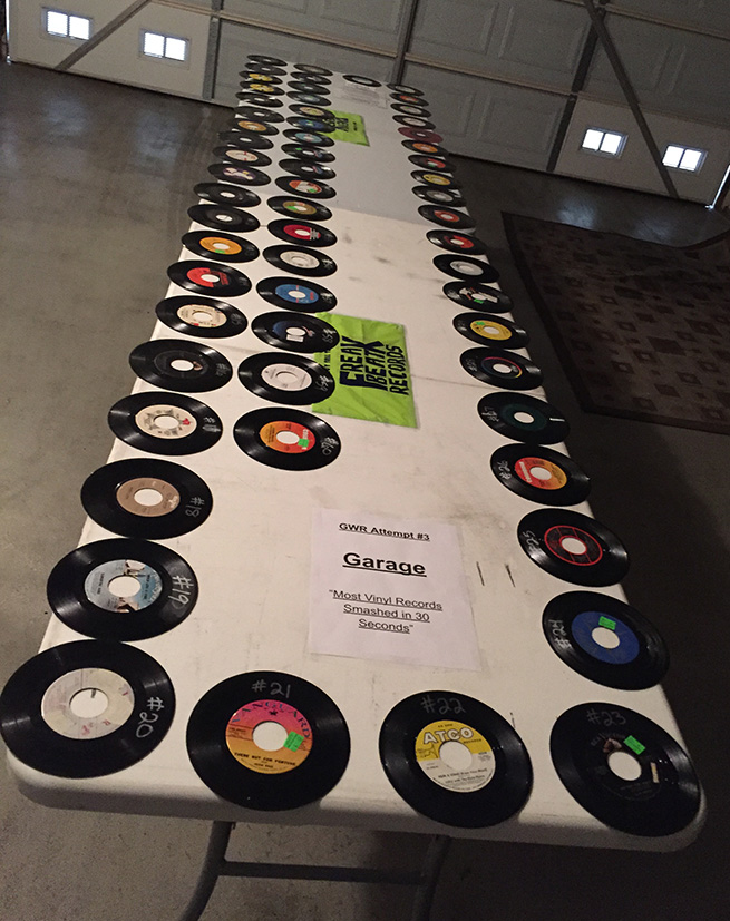 Most Vinyl Records Smashed in 30 Seconds Ron Sarchian