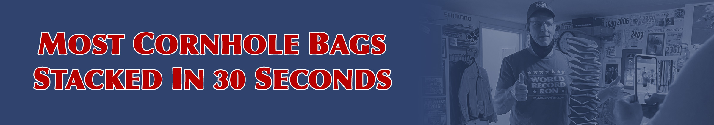 Most Cornhole Bags Stacked in 30 Seconds