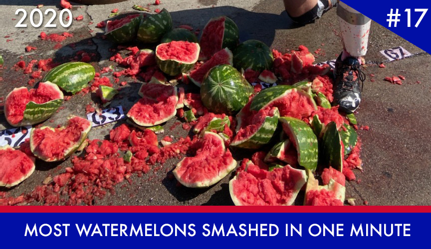 Most Watermelons Smashed in One Minute