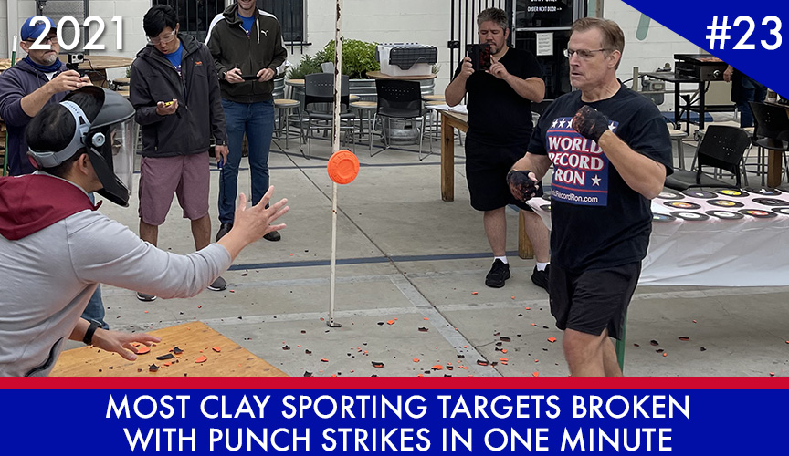 Most Clay Sporting Targets Broken with Punch Strikes in One Minute