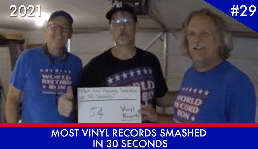 Most Vinyl Records Smashed in 30 Seconds