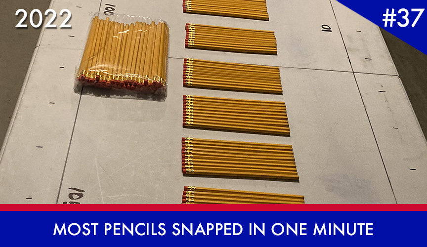 Most Pencils Snapped in One Minute