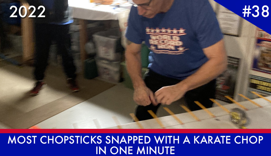 Most Chopsticks Snapped with a Karate Chop in One Minute