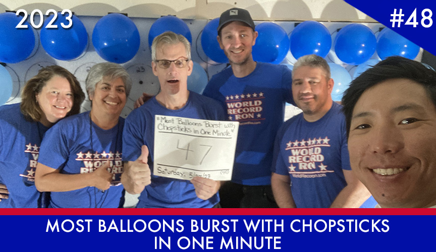 Most Balloons Burst with Chopsticks in One Minute